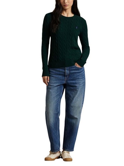 girocollo donna a trecce verde Ralph Lauren | 211971865009
